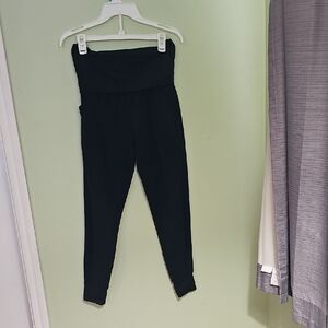 Grace And Lace Fold Over Black Jogger Leggings Size Small